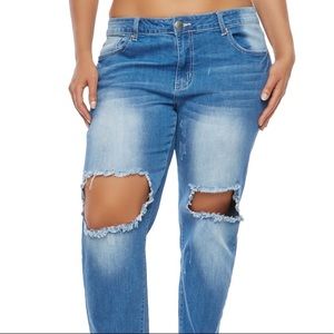 ripped jean (blue gray )